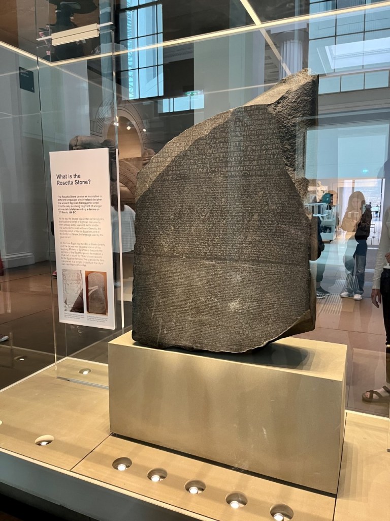 The Rosetta Stone on exhibit in the British Museum